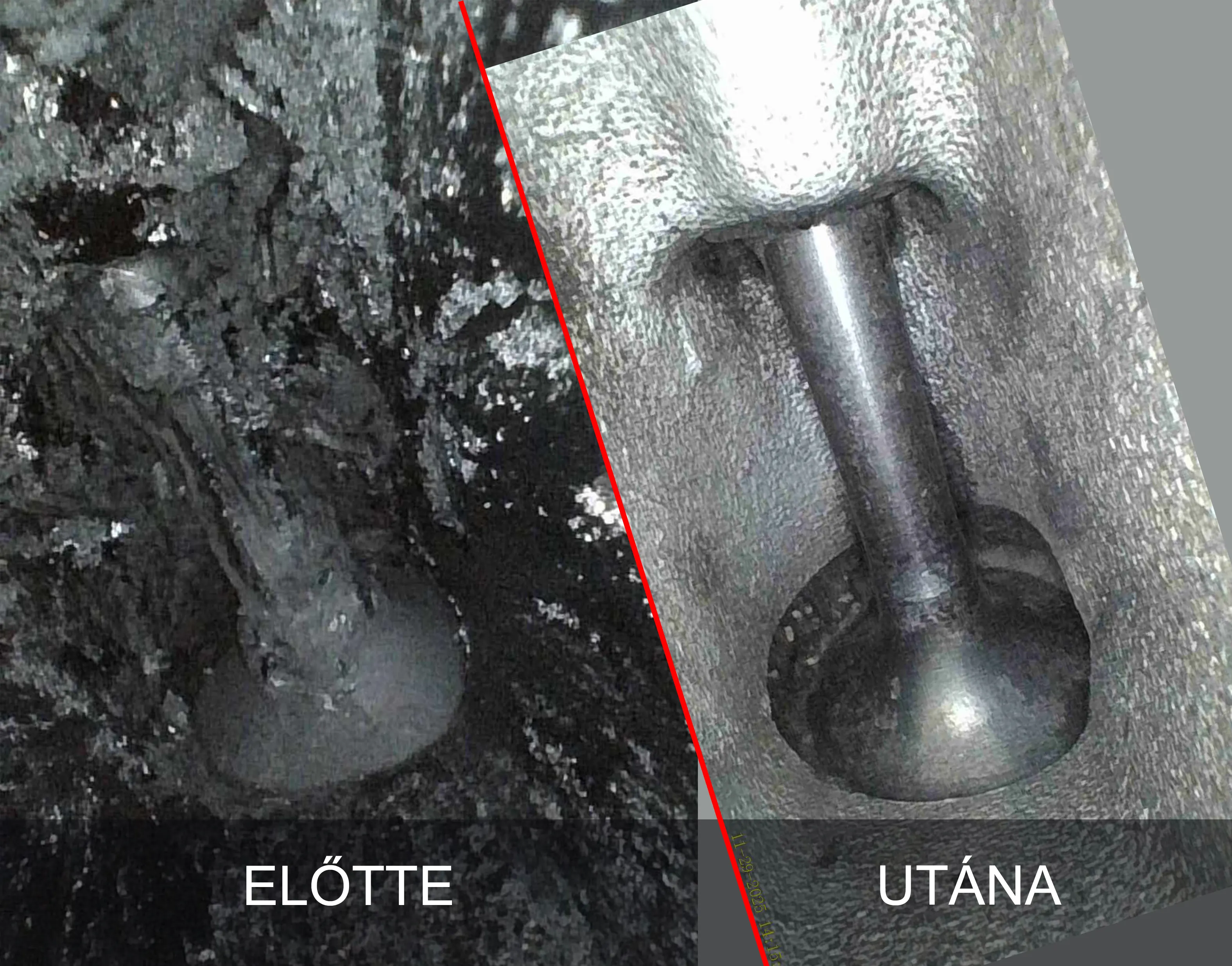 Előtte: kokszos motoralkatrész