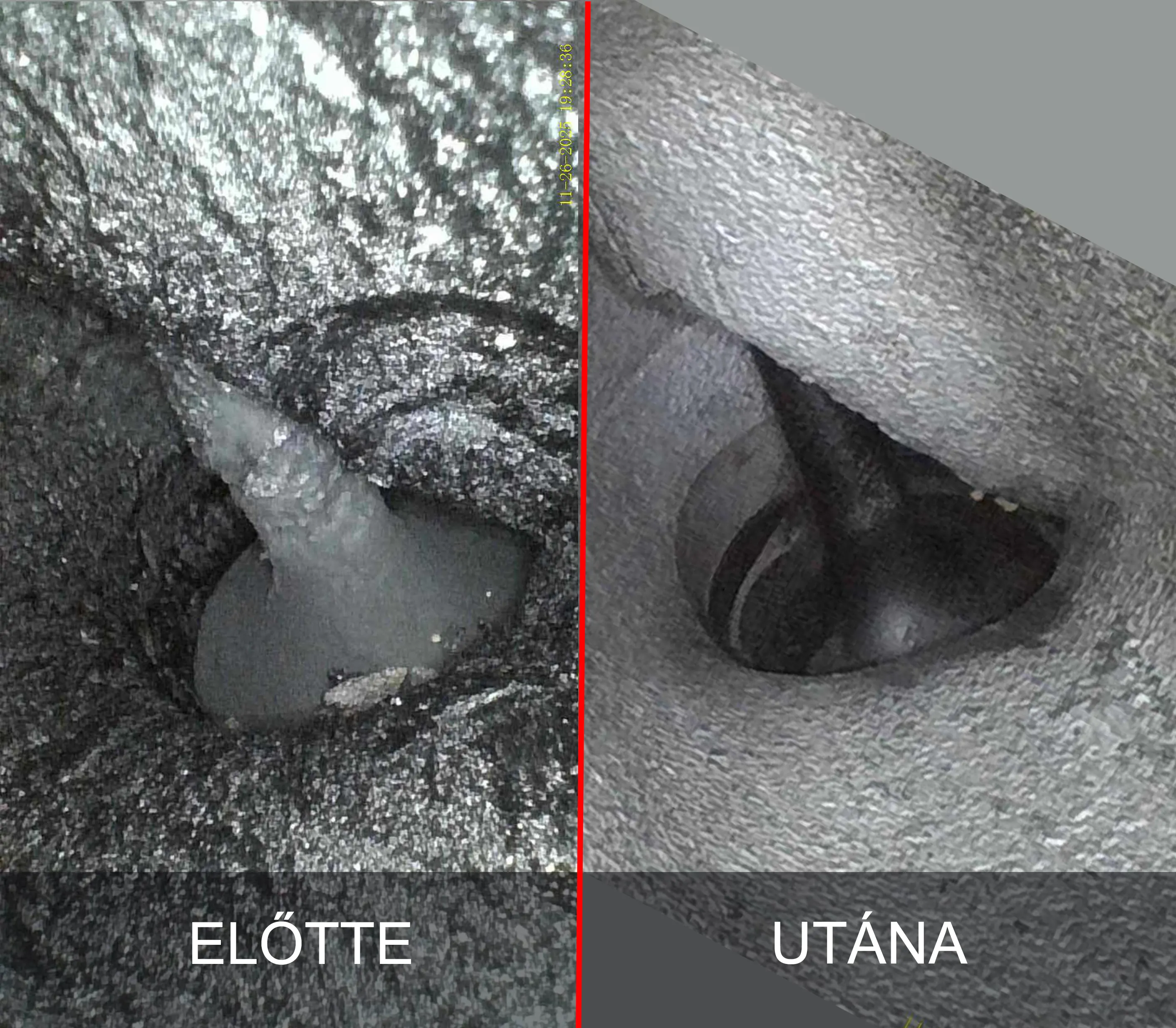 Utána: tisztított motoralkatrész